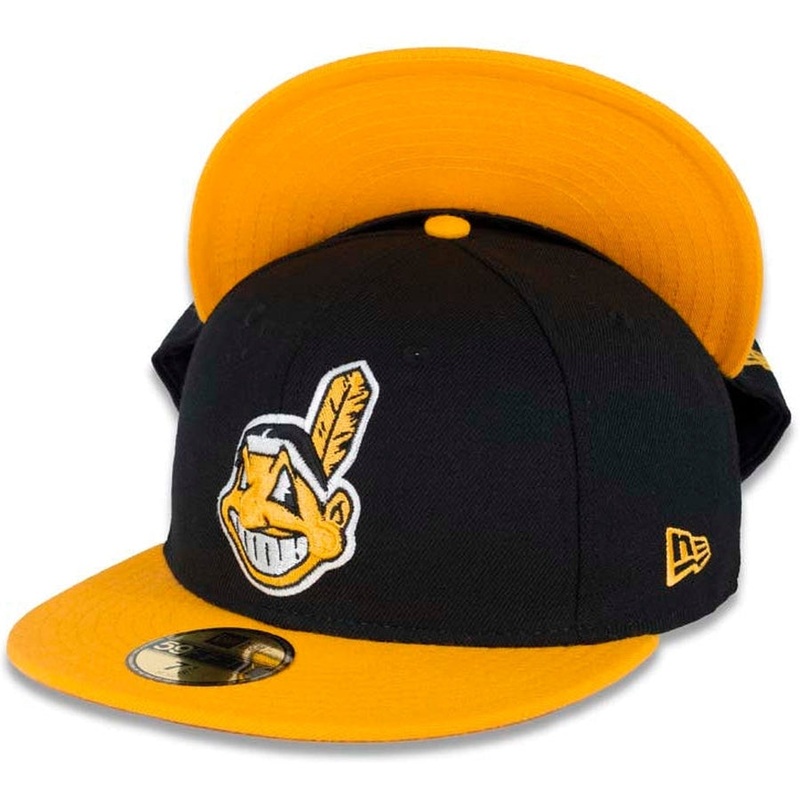 New Era Cleveland Indians Black/Orange Chief Wahoo 59FIFTY Fitted Hat