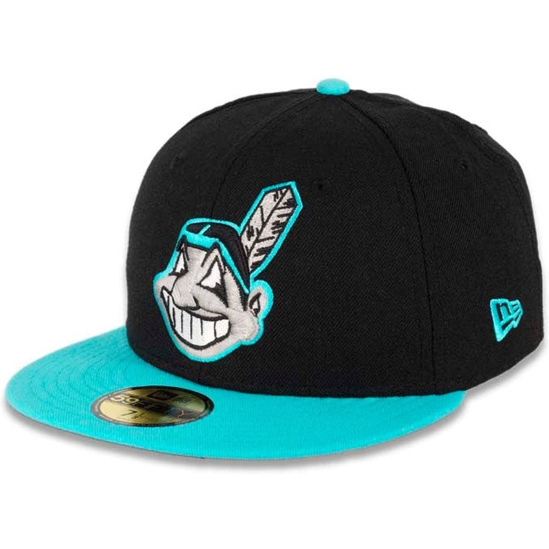 New Era Cleveland Indians Black/Vice Blue Chief Wahoo 59FIFTY Fitted Hat