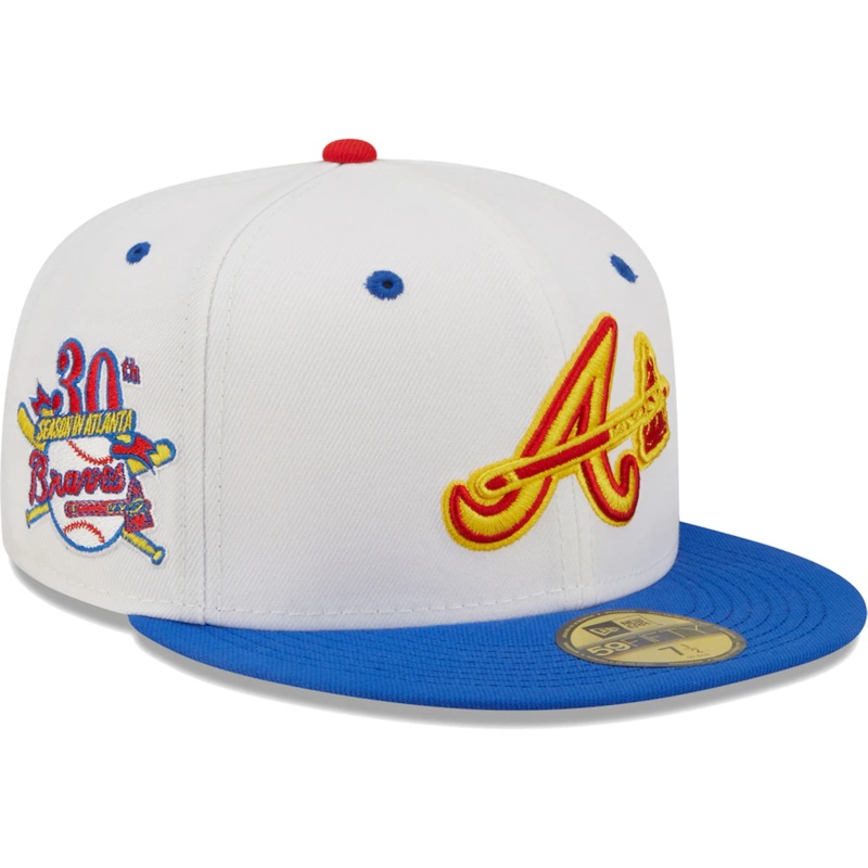 New Era Atlanta Braves 30th Season in Atlanta Cherry Lolli 59FIFTY Fitted Hat
