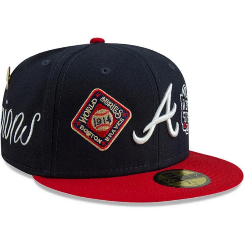 New Era Atlanta Braves Mens Navy Blue Historic Champs 59FIFTY Fitted Hat