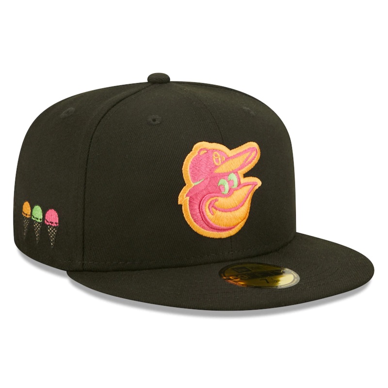 New Era Baltimore Orioles Black Summer Sherbet 59FIFTY Fitted Hat