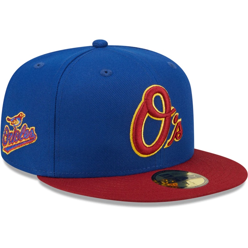 New Era Baltimore Orioles Blue/Red Alternate Logo Primary Jewel Gold Undervisor 59FIFTY Fitted Hat