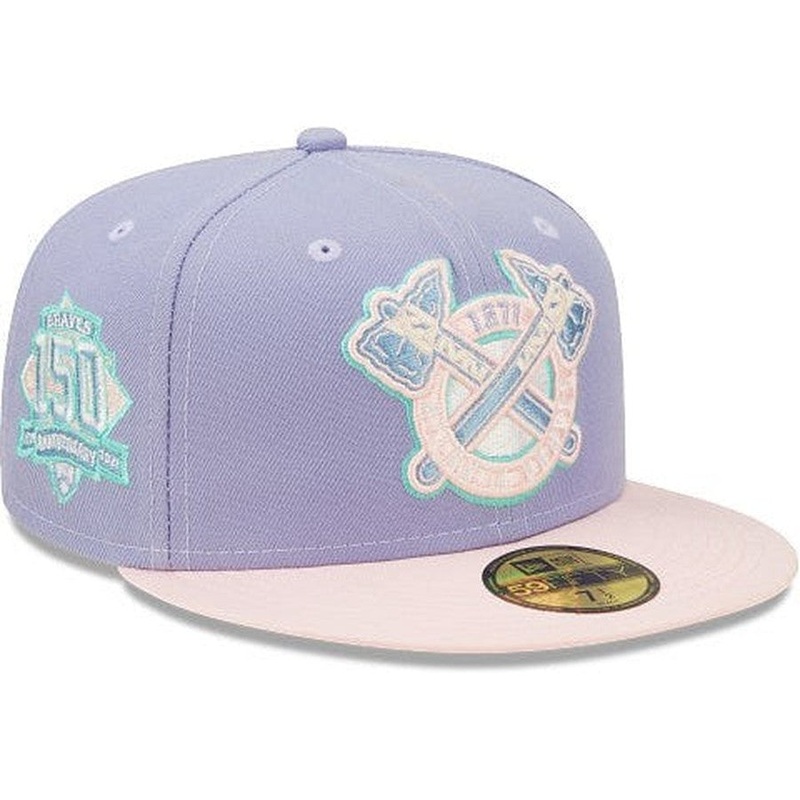 New Era Atlanta Braves 150th Anniversary Lavender/Pink 59FIFTY Fitted Hat