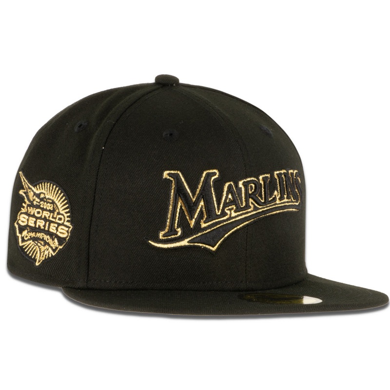 New Era x JS Miami Marlins Black & Gold 2023 59FIFTY Fitted Hat