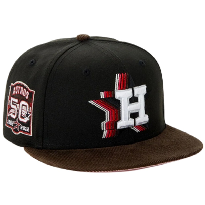 New Era x PacSun Houston Astros 50th Anniversary Black/Brown Corduroy Visor 59FIFTY Fitted Hat