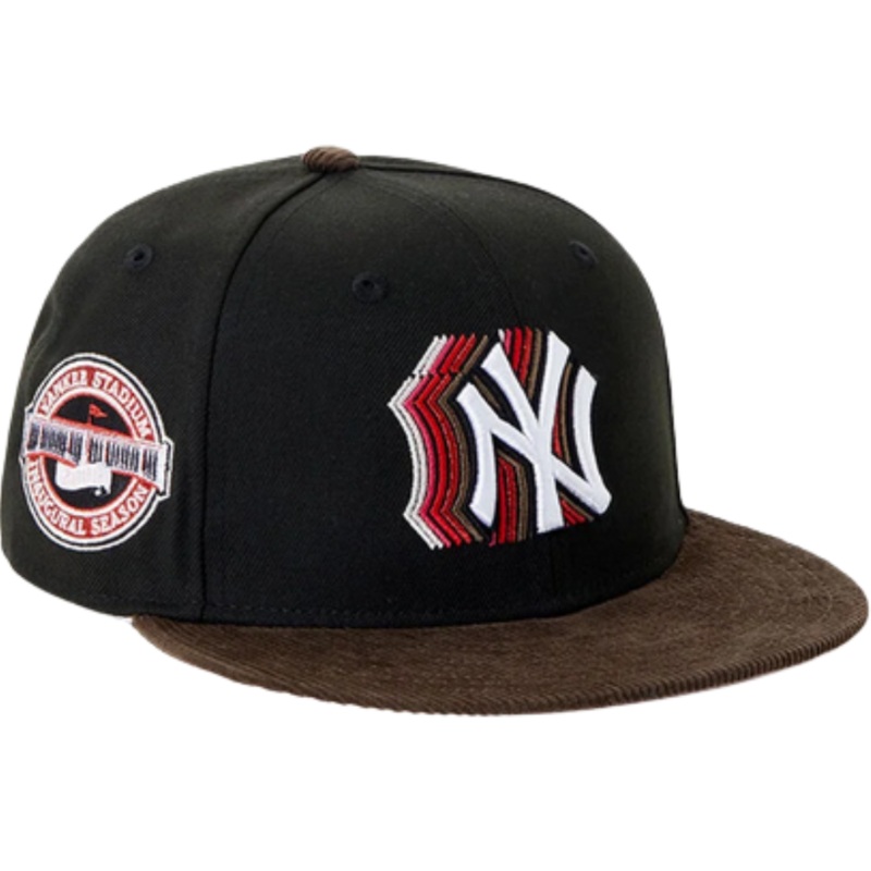 New Era x PacSun New York Yankees Inaugural Season Black/Brown Corduroy Visor 59FIFTY Fitted Hat