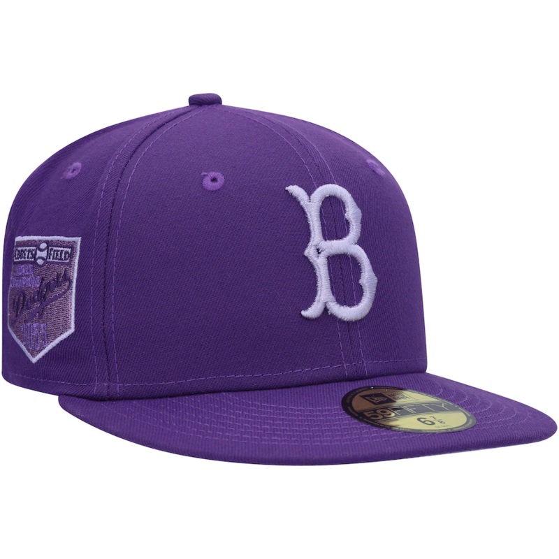 New Era Brooklyn Dodgers Purple Lavender Undervisor 59FIFTY Fitted Hat