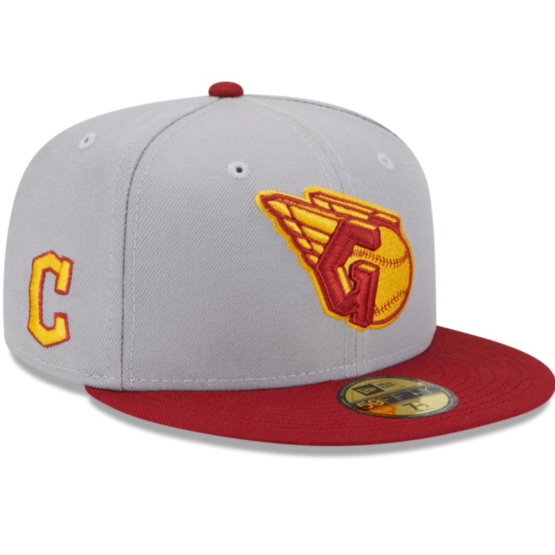 New Era Cleveland Guardians Gray/Red Navy Undervisor 59FIFTY Fitted Hat