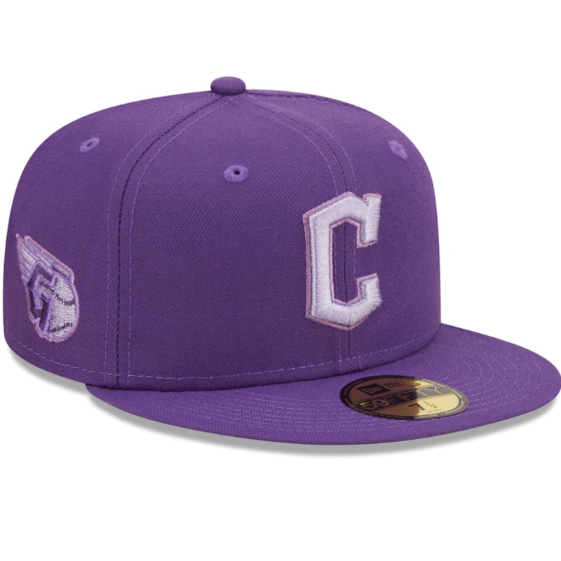New Era Cleveland Guardians Purple Lavender Undervisor 59FIFTY Fitted Hat