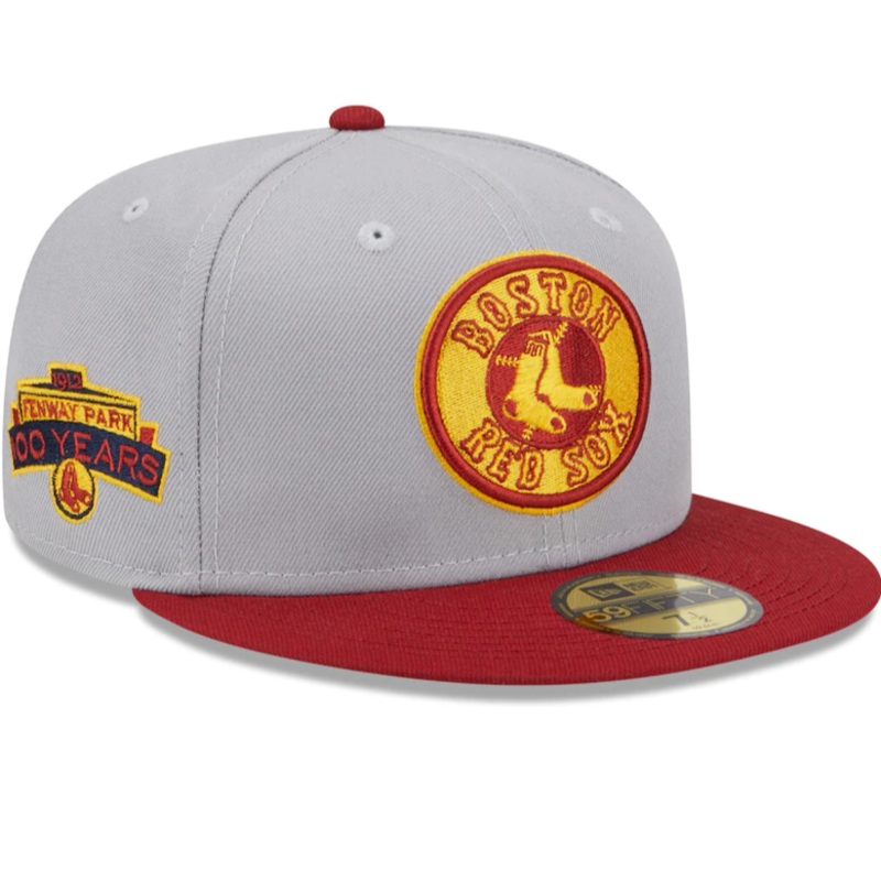 New Era Boston Red Sox Gray/Red Navy Undervisor 59FIFTY Fitted Hat