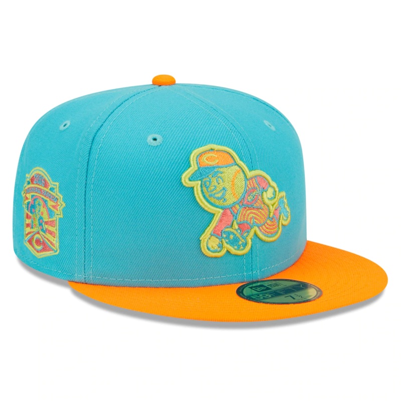 New Era Cincinnati Reds Blue/Orange 2003 Inaugural Season Vice Highlighter 59FIFTY Fitted Hat
