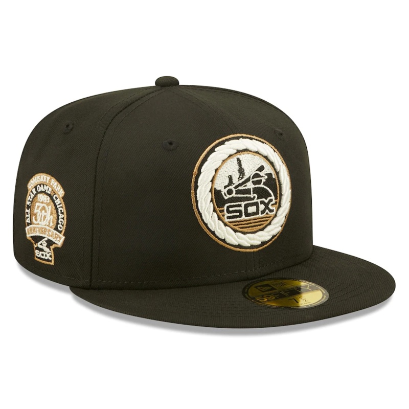 New Era Chicago White Sox Black Alternate Logo Wheat Undervisor 59FIFTY Fitted Hat