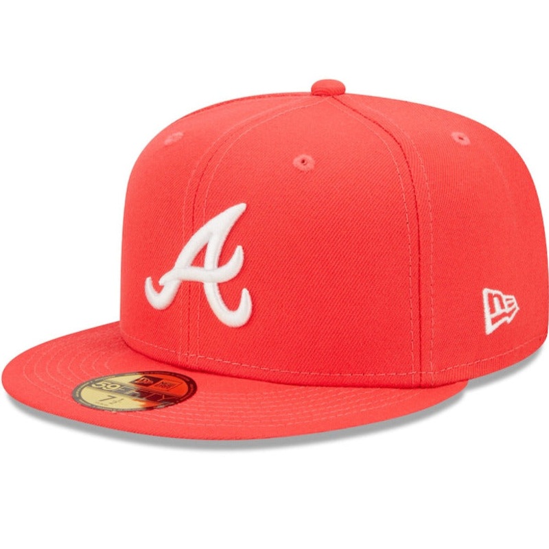 New Era  Atlanta Braves Lava Highlighter Logo 59FIFTY Fitted Hat
