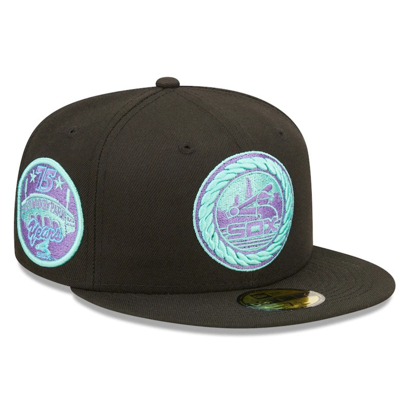 New Era Chicago White Sox Comiskey Park 75th Anniversary Black Light 59FIFTY Fitted Hat
