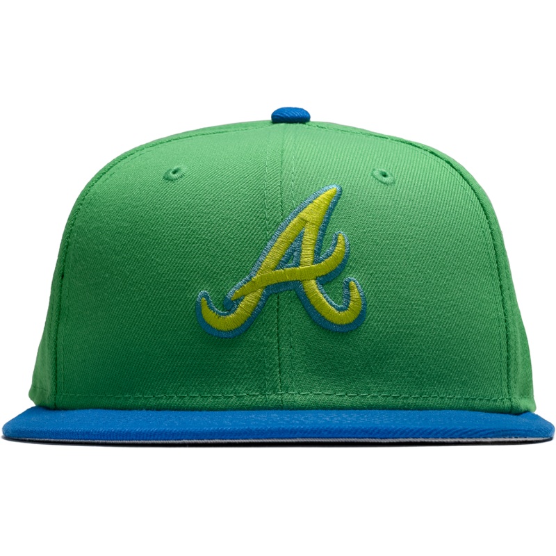 New Era x Politics Atlanta Braves Hip Hop Inspired Island Green/Aqua 59FIFTY Fitted Hat