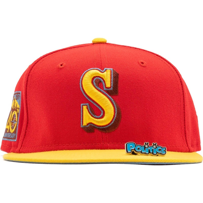 New Era x Politics Seattle Mariners Red/Yellow ‘Stewie’ 40th Anniversary 59FIFTY Fitted Hat