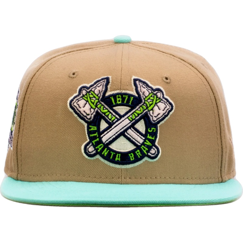 New Era x Shoe Palace Atlanta Braves ‘Winter Wonderland’ Beige/Mint 2023 59FIFTY Fitted Hat