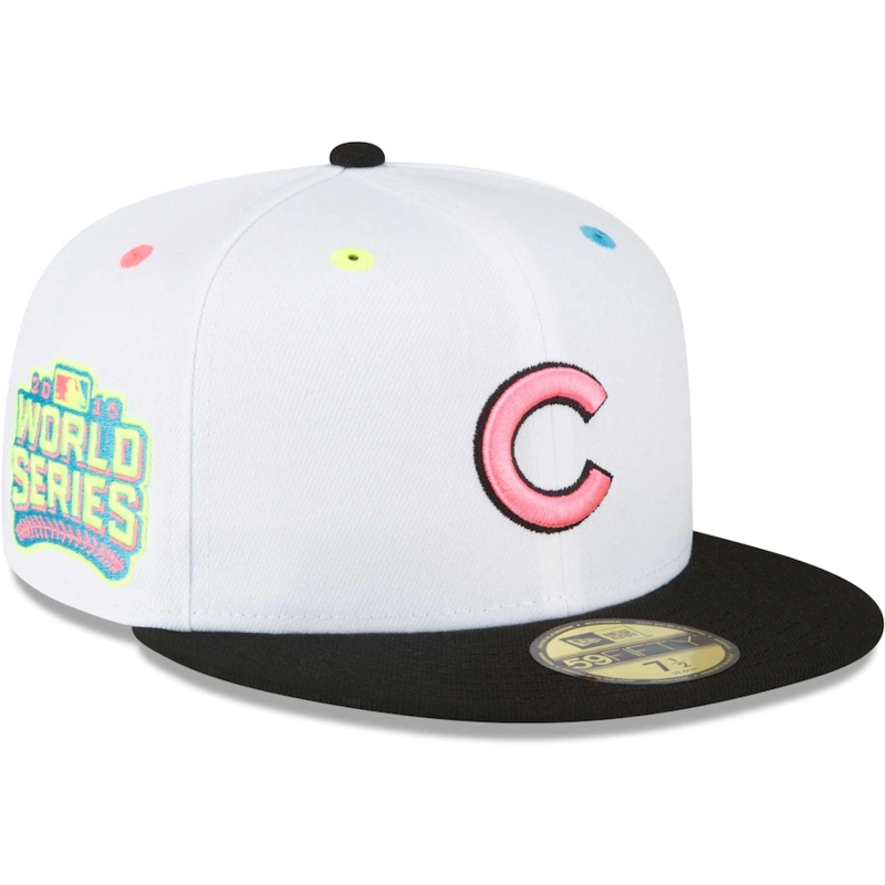New Era Chicago Cubs White Neon Eye 59FIFTY Fitted Hat