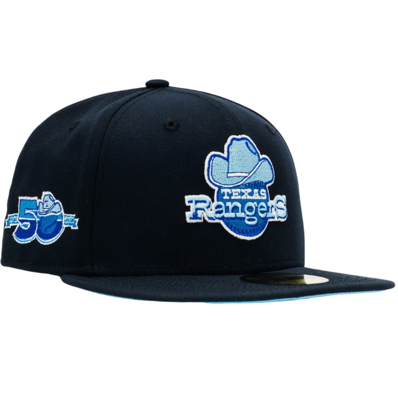 New Era x YCMC Texas Rangers Navy/Sky Blue 2023 59FIFTY Fitted Hat