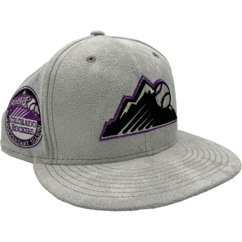 New Era x Pro Image Sports Colorado Rockies Gray Metallic Suede 59FIFTY Fitted Hat