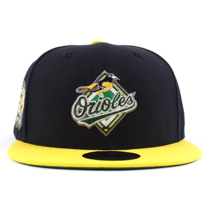 New Era Baltimore Orioles 10th Anniversary Navy/Canary/ Green UV 59FIFTY Fitted Hat