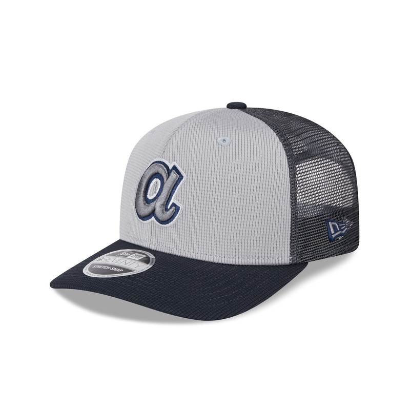 Atlanta Braves 2025 Batting Practice Gray 9SEVENTY Trucker Hat