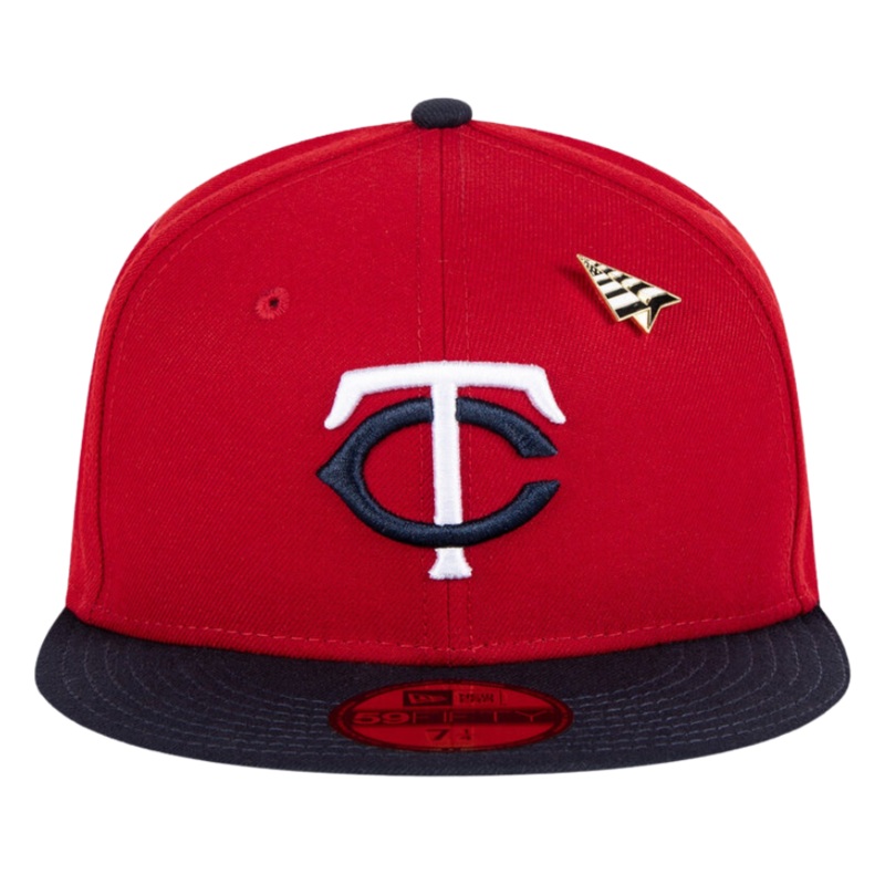 New Era x Paper Planes Minnesota Twins Red/Navy ColorBlock 59FIFTY Fitted Hat
