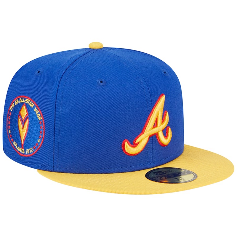 New Era Atlanta Braves Blue/Yellow Empire 2023 59FIFTY Fitted Hat
