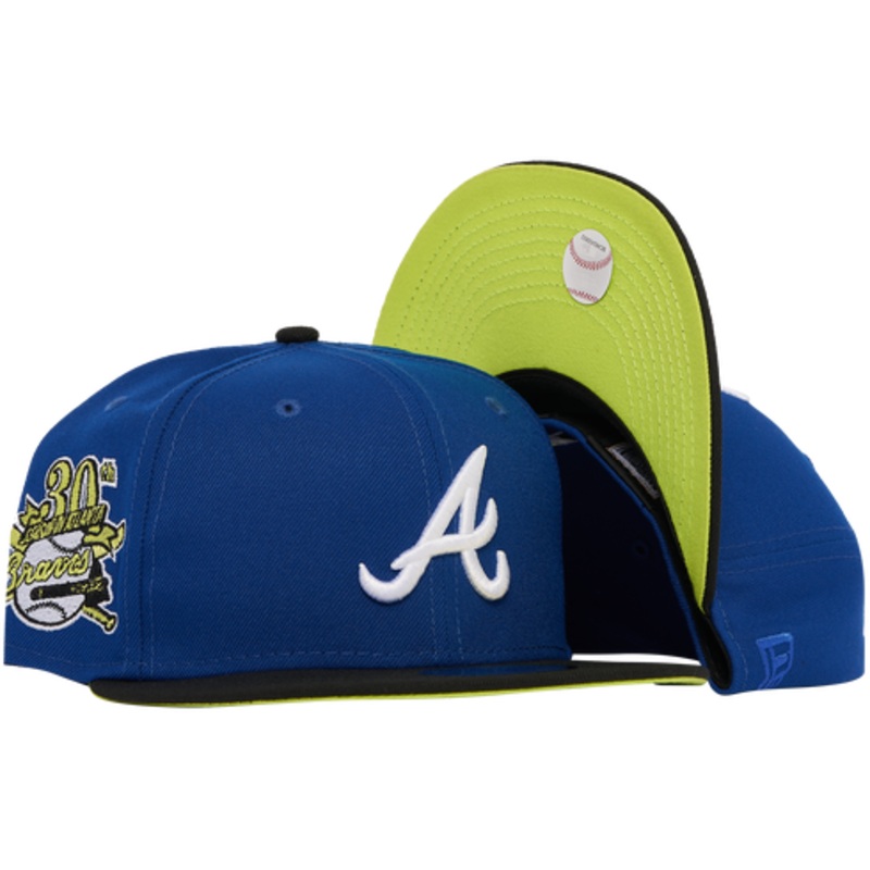 New Era Atlanta Braves Blue 30th Anniversary Neon UV 59FIFTY Fitted Hat