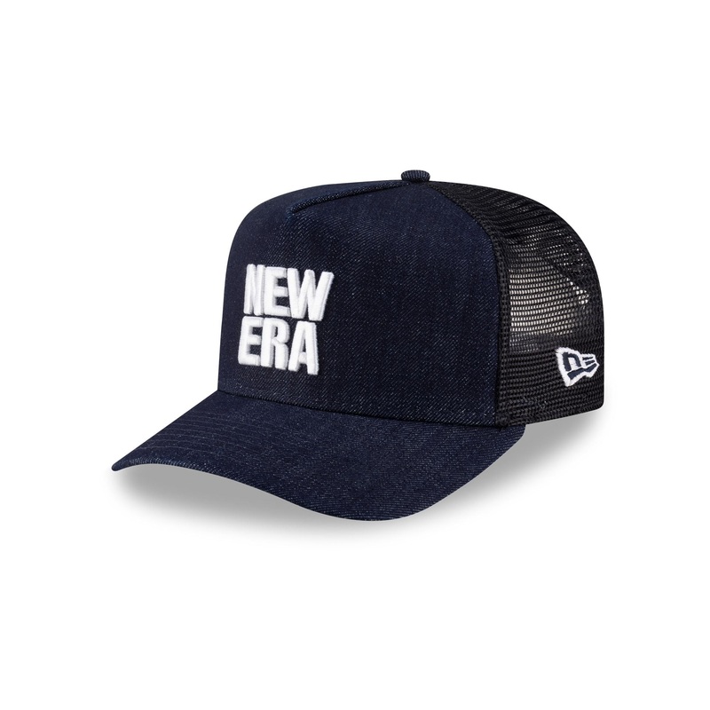 Square Logo Indigo Denim 9FORTY A-Frame Trucker Hat