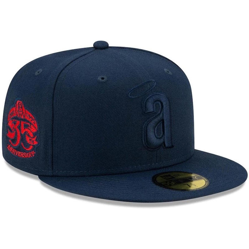 New Era California Angels Navy Cooperstown Collection Oceanside Red Under Visor 59FIFTY Fitted Hat
