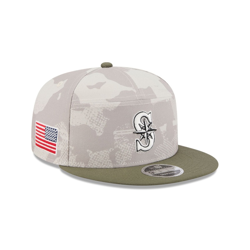 Seattle Mariners Armed Forces Day 2025 Split Panel 9FIFTY Snapback Hat