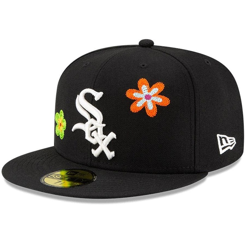 New Era Chicago White Sox Chain Stitch Floral Black 59FIFTY Fitted Hat