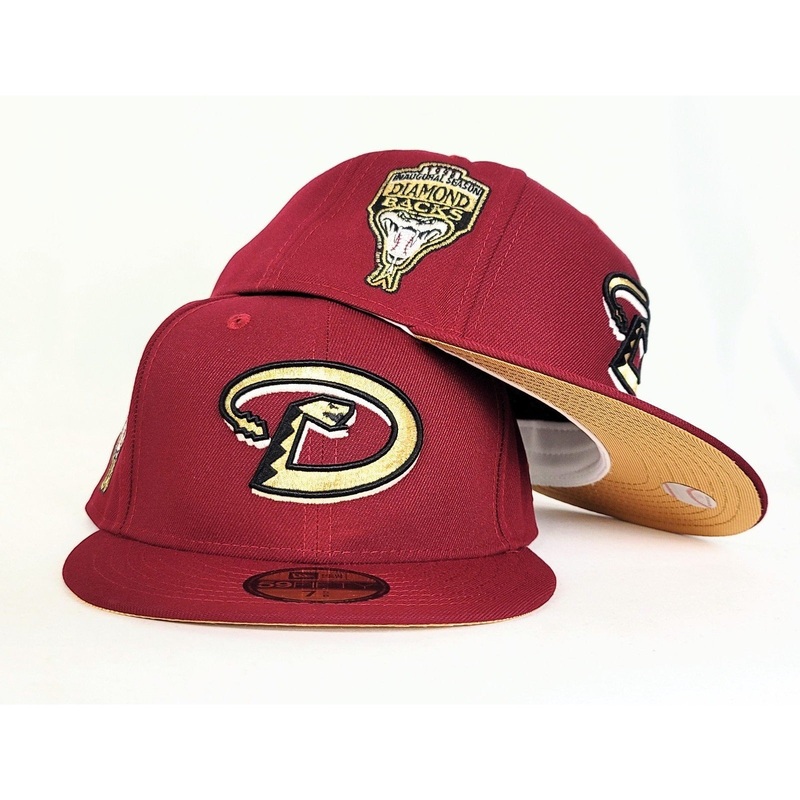 Burgundy Arizona Diamondbacks Gold Bottom 1998 Inaugural Season New Era 59Fifty Fitted