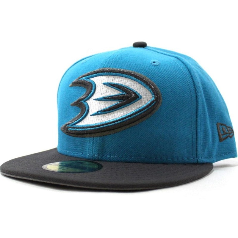New Era Anaheim Ducks 59Fifty Fitted Hat (Blue Jewel Storm Gray Under Brim)