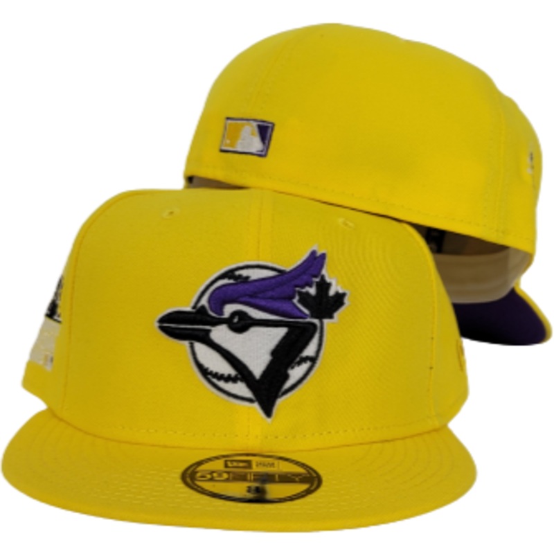 New Era Yellow Toronto Blue Jays Purple Bottom 1991 All Star Game 59FIFTY Fitted Hat