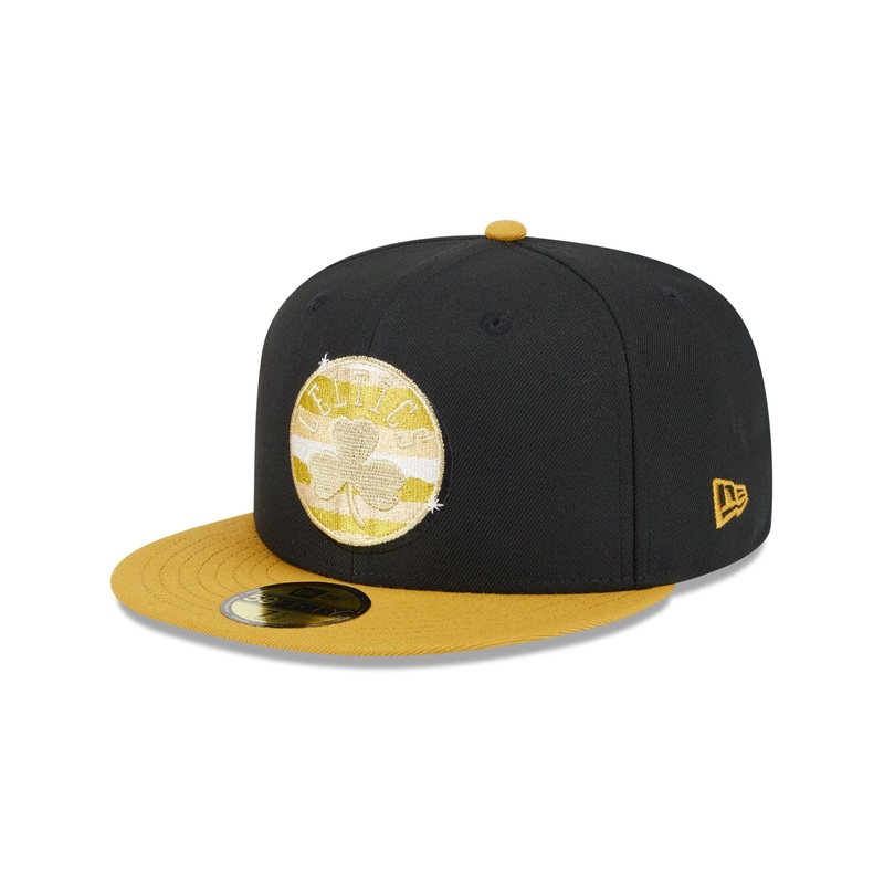 Boston Celtics Metallic Gold Logo 59FIFTY Fitted Hat
