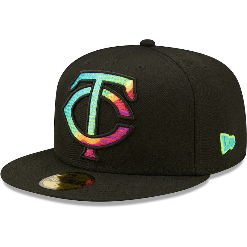 New Era Black Minnesota Twins Neon Fill 59FIFTY Fitted Hat