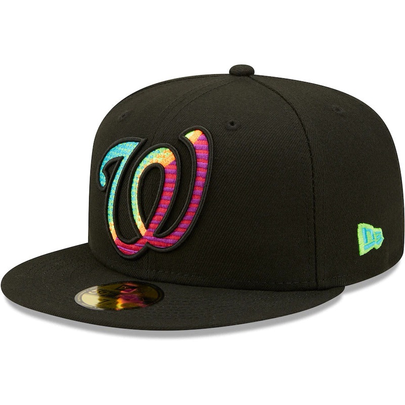 New Era Black Washington Nationals Neon Fill 59FIFTY Fitted Hat