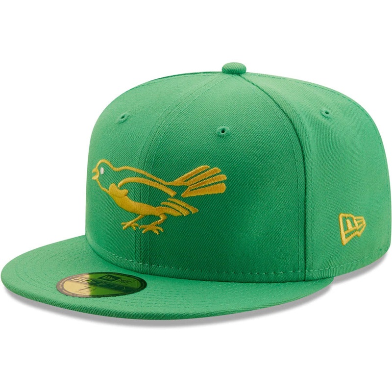 New Era Baltimore Orioles Kelly Green 1958 All-Star Game Side Patch Yellow Undervisor 59FIFTY Fitted Hat