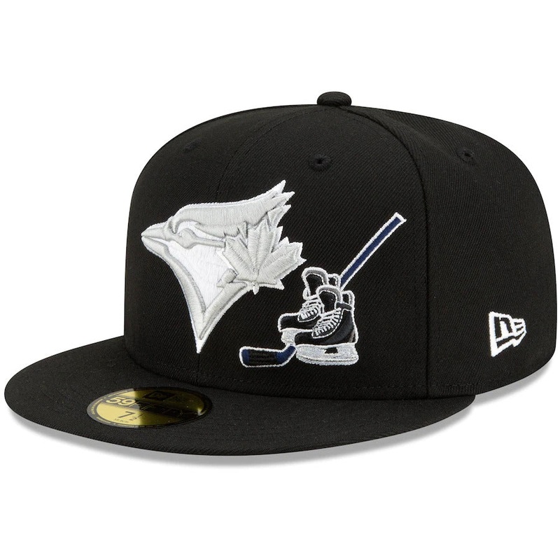 New Era Black Toronto Blue Jays City Sky Blue Undervisor 59FIFTY Fitted Hat