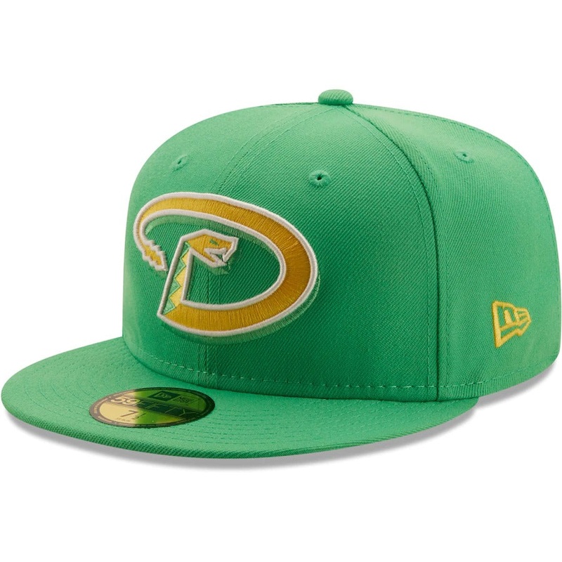 New Era Arizona Diamondbacks Kelly Green 1998 Inaugural Season Yellow Undervisor 59FIFTY Fitted Hat