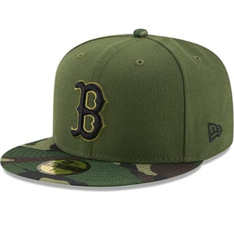 New Era Boston Red Sox Military Green 2017 Memorial Day 59FIFTY Fitted Hat