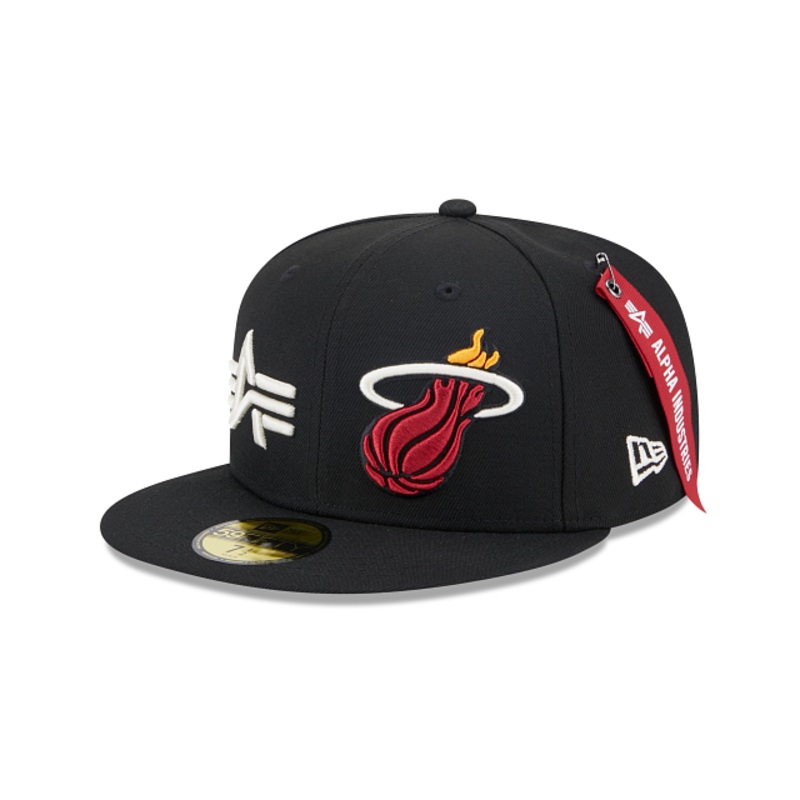 Alpha Industries X Miami Heat Dual Logo 59FIFTY Fitted Hat
