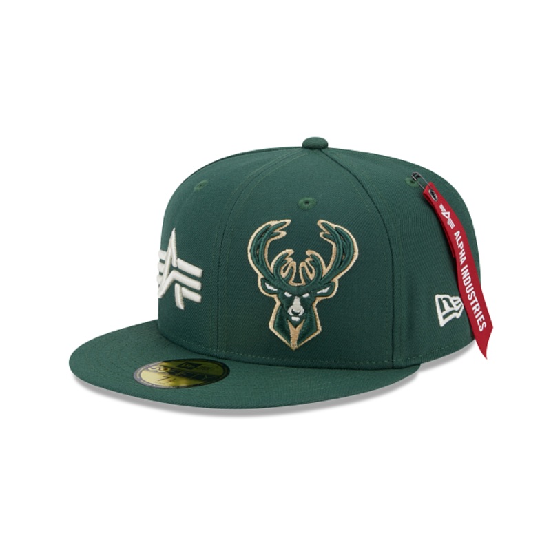 Alpha Industries X Milwaukee Bucks Dual Logo 59FIFTY Fitted Hat