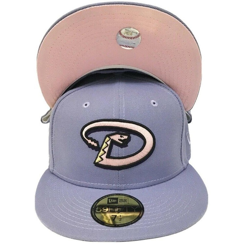 New Era Arizona Diamondbacks Lavender 1998 World Series Pink Undervisor 59FIFTY Fitted Hat