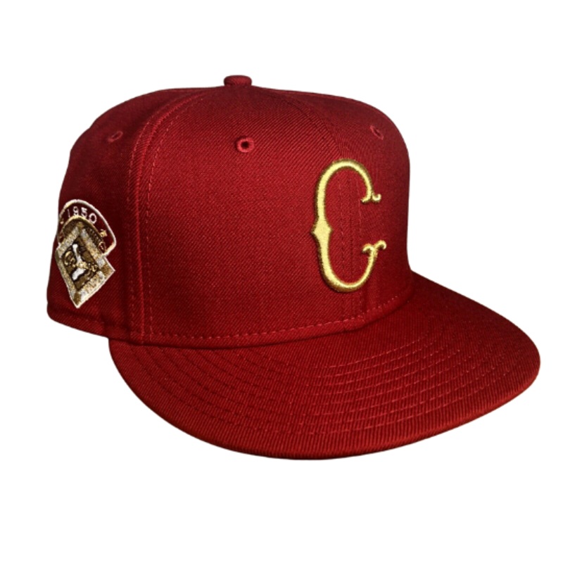 New Era Chicago White Sox Crimson 1950 All-Star Game Patch Gold Undervsior 59FIFTY Fitted Hat