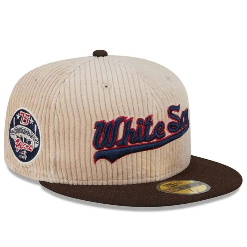 New Era Chicago White Sox 75th Anniversary Fall Cord Khaki 59FIFTY Fitted Hat