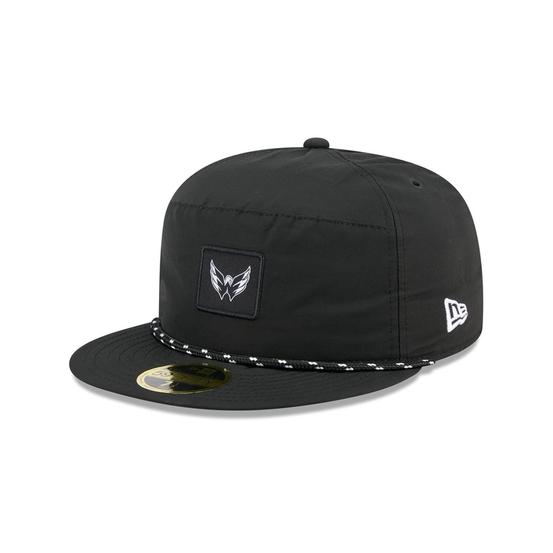 Washington Capitals Black Poly Rope Split Panel 59FIFTY Fitted Hat